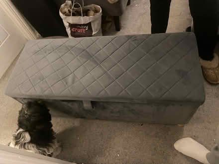 Photo of free Grey velvet ottoman (Biggin Hill TN16) #2
