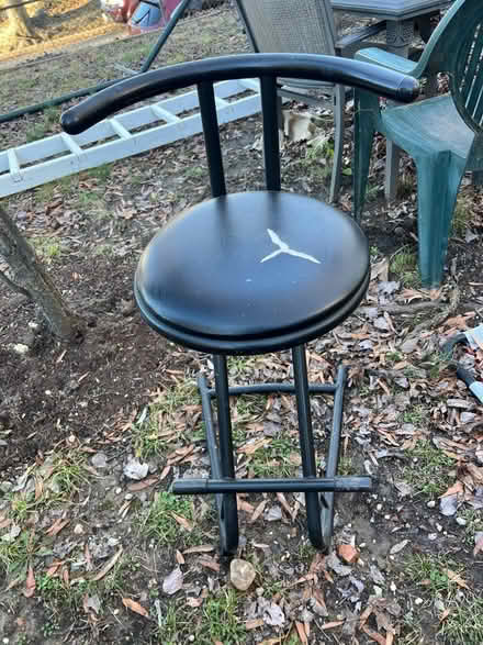 Photo of free Tall metal & faux leather chair (20012) #1