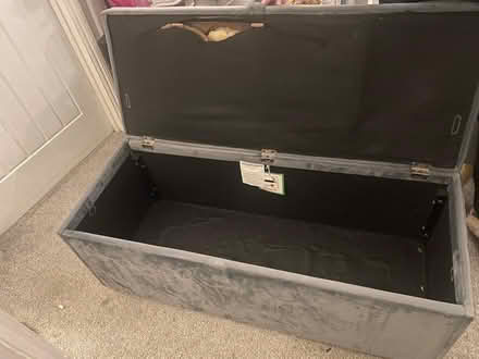 Photo of free Grey velvet ottoman (Biggin Hill TN16) #1