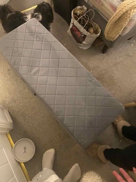 Photo of free Grey velvet ottoman (Biggin Hill TN16) #3