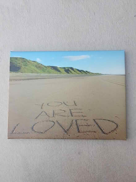 Photo of free Canvas photo of ‘Your are loved’ beach message (Seaton Delaval NE25) #1