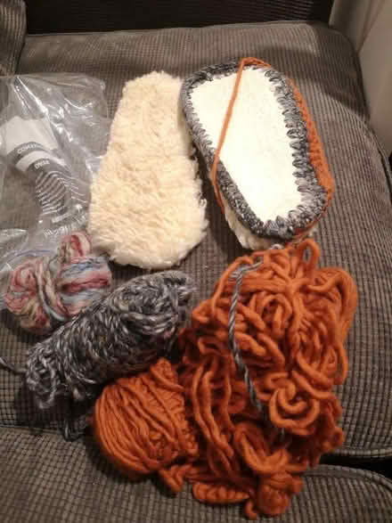 Photo of free Yarn and sheepskin soles for slippers (Craiglockhart EH14) #2