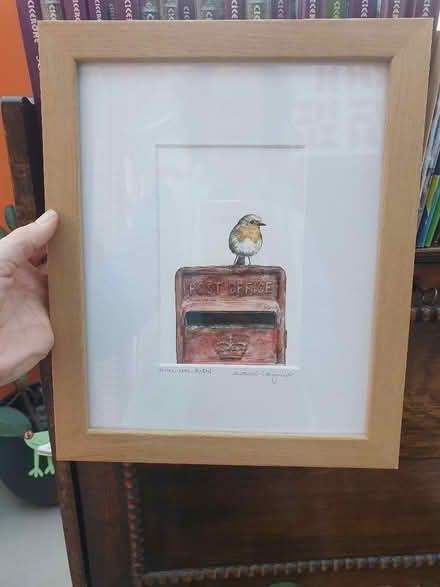 Photo of free Framed Hannah Longmuir robin print (Seaton Delaval NE25) #2