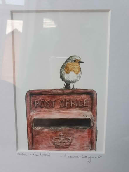 Photo of free Framed Hannah Longmuir robin print (Seaton Delaval NE25) #1