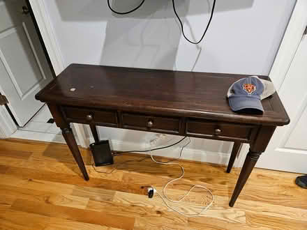 Photo of free Wood table w three drawers (435 Quincy St NW) #1
