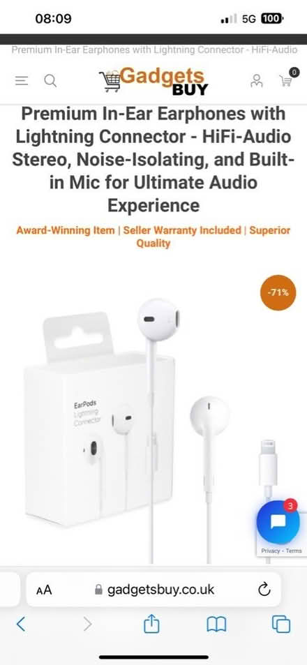 Photo of Apple lightning headphones (Liverpool L7) #1