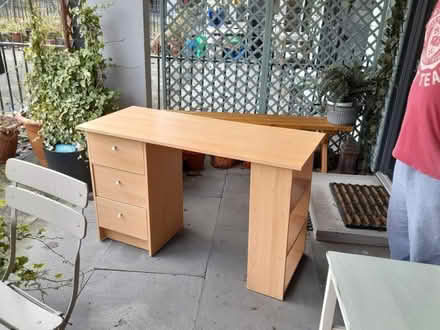 Photo of free Beech coloured desk with 3 drawers (Rochdale OL12) #1