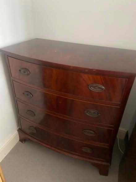 Photo of free Dark wood medium chest of drawers (Chiswick W4) #1