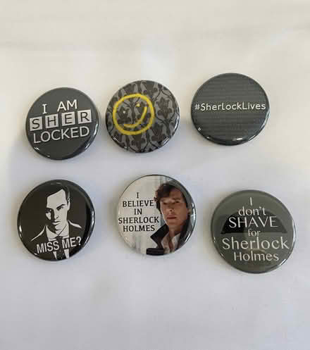 Photo of free BBC Sherlock pins (Capitol Hill) #1