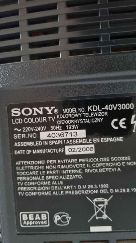 Photo of free 40" Sony LCD TV (Pye nest, HX2) #4