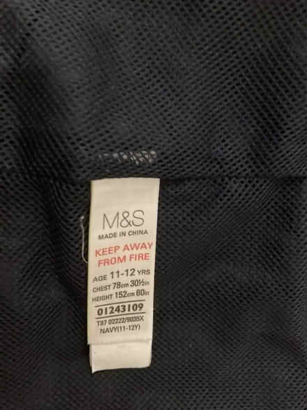 Photo of free Kids navy lightweight raincoat - size 11-12 - M&S (Woosehill RG41) #2