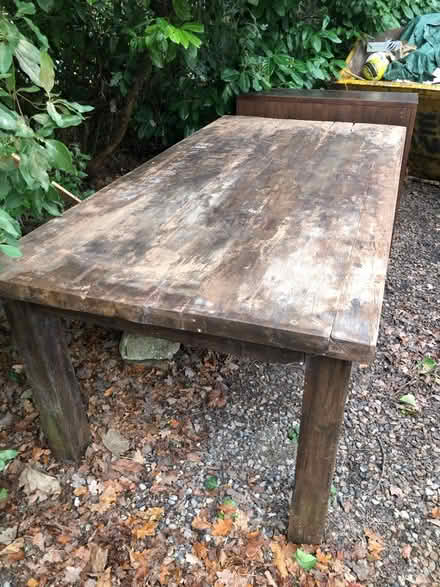 Photo of free Teak table and cabinet (Worcester Park KT4) #1