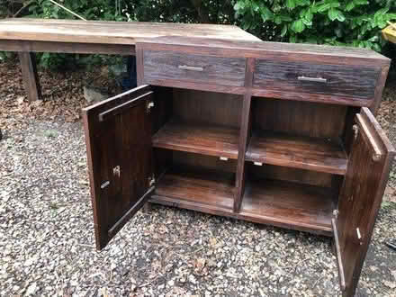 Photo of free Teak table and cabinet (Worcester Park KT4) #3