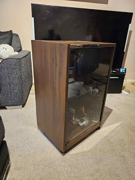 Photo of free Glass oak TV table (Hemel Hempstead) #4