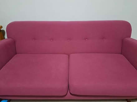 Photo of free Plum/wine colour sofa (Ealing Broadway,) #2
