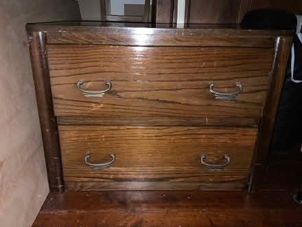 Photo of free Two drawer wooden unit (Pontypridd) #1