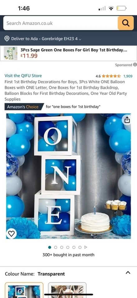 Photo of One year birthday party stuff (Gorebridge EH23) #2
