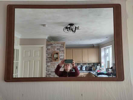 Photo of free Large Wooden Framed Mirror (Eastbourne BN23) #1