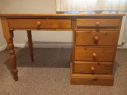Photo of free Solid pine desk - good condition (Cashes Green GL5) #1