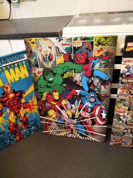 Photo of free Large canvas and marvel light (Leyton E10) #3