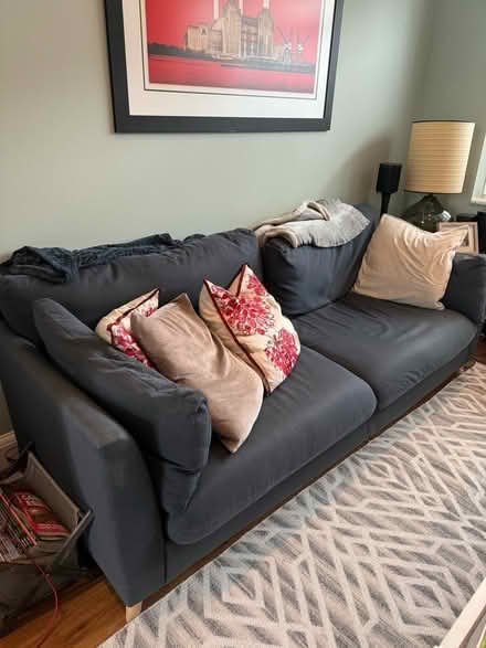 Photo of free Navy M&S sofa (Surbiton) #1