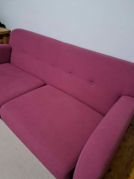 Photo of free Plum/wine colour sofa (Ealing Broadway,) #1