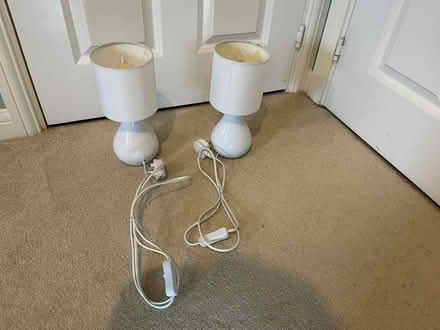 Photo of free Two white bedside lamps (Maidstone ME16) #1