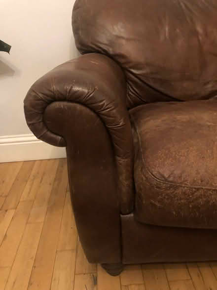 Photo of free 2 seater leather sofa (Darlington DL1) #4