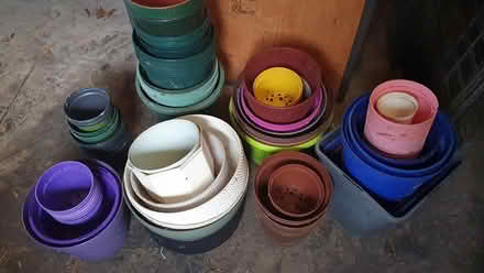Photo of free Assorted coloured flower pots (Maidstone ME14) #1
