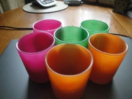 Photo of free 6 x Empty Coloured Glass Candle Holders (Oxenholme LA9) #2