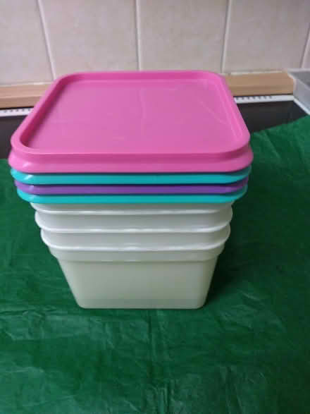 Photo of free 4 square food boxes mixed colours (Roffey) #1