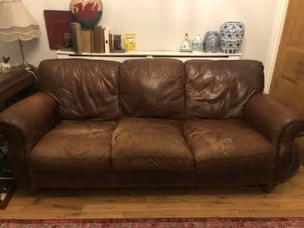 Photo of free 3 seater leather sofa (Darlington DL1) #2