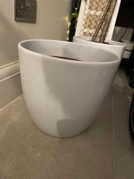 Photo of free Large white plant pot (Acton, London) #1