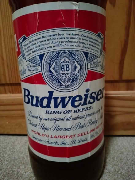 Photo of free Large Budweiser bottle coin jar (Marsworth HP23) #1