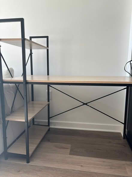 Photo of free Wooden desk with storage shelves (NoMa) #1