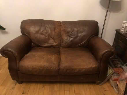 Photo of free 2 seater leather sofa (Darlington DL1) #1