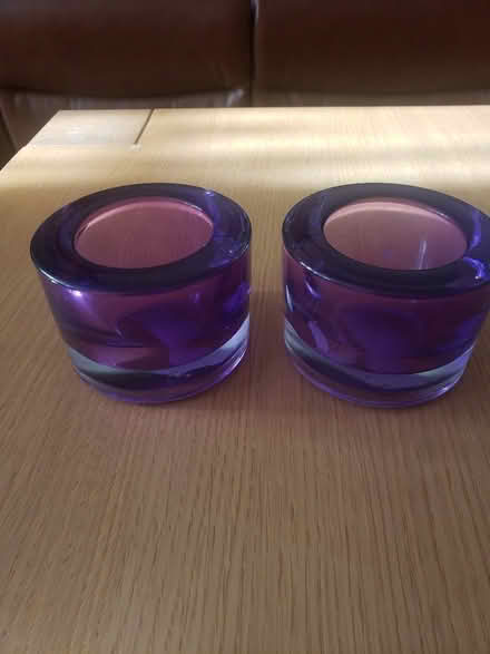 Photo of free 2 purple tea light holders (North Town SL6) #1