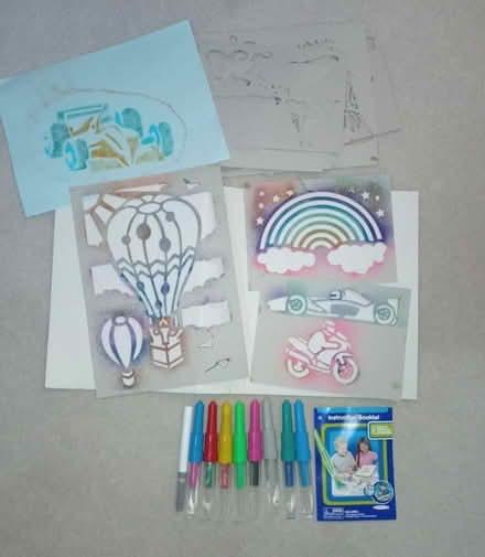 Photo of free Set of 8 Blopens and 14 stencils (Woodhouses M33) #1