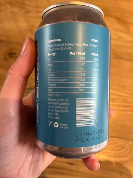 Photo of free Box of 9x LIFTED alcohol free protein lager (vegan) (New Catton NR3) #2