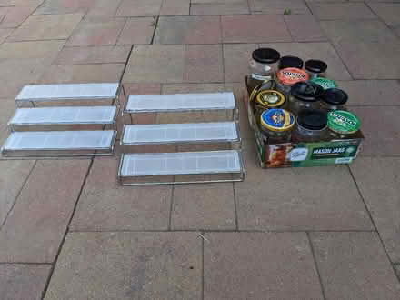 Photo of free Shelf for spices and spice bottles (Cupertino Public Library) #1