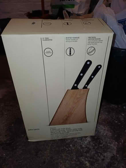 Photo of free Set of 5 kitchen knives and block (Gomersal BD19) #1