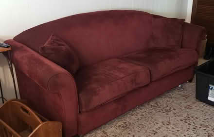 Photo of free Comfy dark red couch (Tully x Standiford) #1