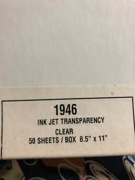 Photo of free Ink jet transparency sheets (Nutley) #1