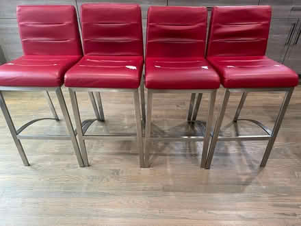 Photo of free 4 Red Zuri Lynx Counter Stools (Piedmont Heights) #1