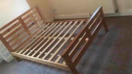 Photo of free Double wooden bed frame (Station Parade E17) #1