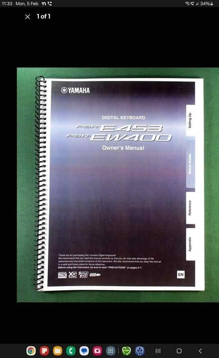 Photo of Yamaha PSR-E453 Instruction Manual (Barmston NE38) #1