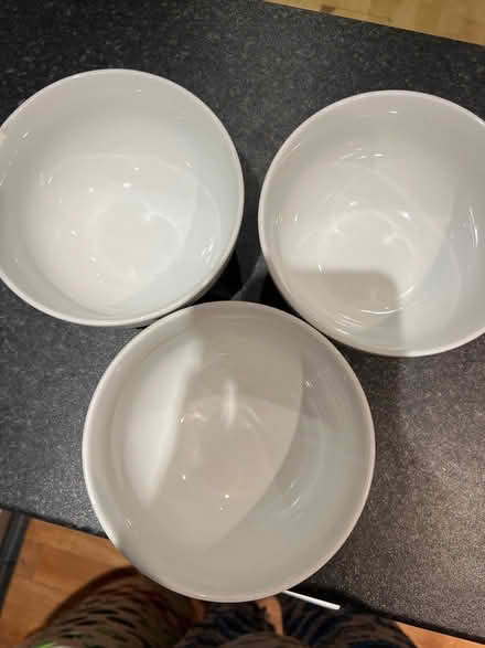 Photo of free 3 white bowl (Droylsden M43) #1