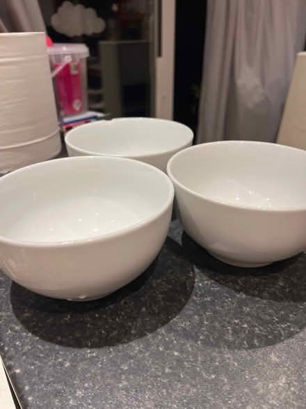 Photo of free 3 white bowl (Droylsden M43) #2