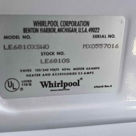 Photo of free Whirlpool dryer (Vernon) #4