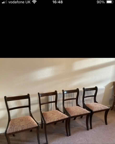 Photo of free 4 dining room chairs (no table) (Park hall , Walsall WS5.) #1